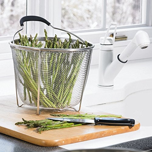 Polder 8 inch Strainer and Steamer Insert Basket, Stainless Steel, Perfect for Cooking Vegetables, Pasta and more - Image 3