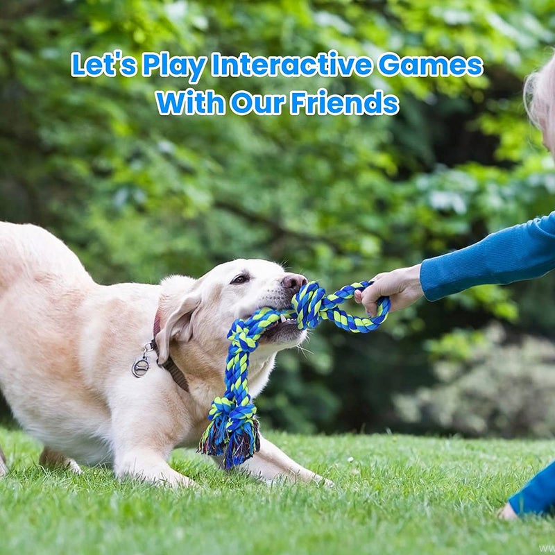 Feeko Dog Rope Toys for Large and Medium Aggressive Chewers, 2 Pack Heavy Duty Dog Rope Toy for Large Breed, Indestructible Dog Chew Toys, Tug of War Dog Toy, 100% Cotton Teeth Cleaning - Image 5