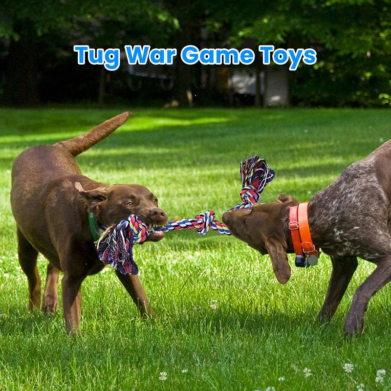 Feeko Dog Rope Toys for Large and Medium Aggressive Chewers, 2 Pack Heavy Duty Dog Rope Toy for Large Breed, Indestructible Dog Chew Toys, Tug of War Dog Toy, 100% Cotton Teeth Cleaning - Image 2