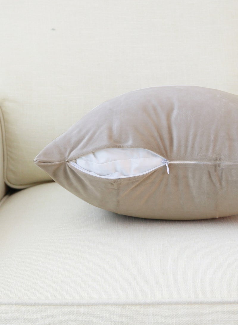 Throw Pillow Covers Beige Set of 2 45x45cm Fall Pillow Covers, Soft Velvet Farmhouse Neutral Decorative Pillowcases for Couch Sofa Bed, Home Boho Decor, Modern Cushion Covers - Image 3