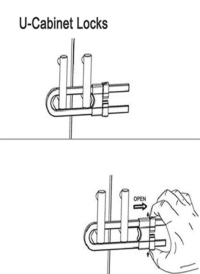 Syga Sliding Child Safety Cabinet Locks, U Shaped Baby Proof Cupboard Kitchen Lock, Childproof Cabinet Latch Kid Safety for Knobs and Handles Home Furniture Door (Pack of 4) - Image 3