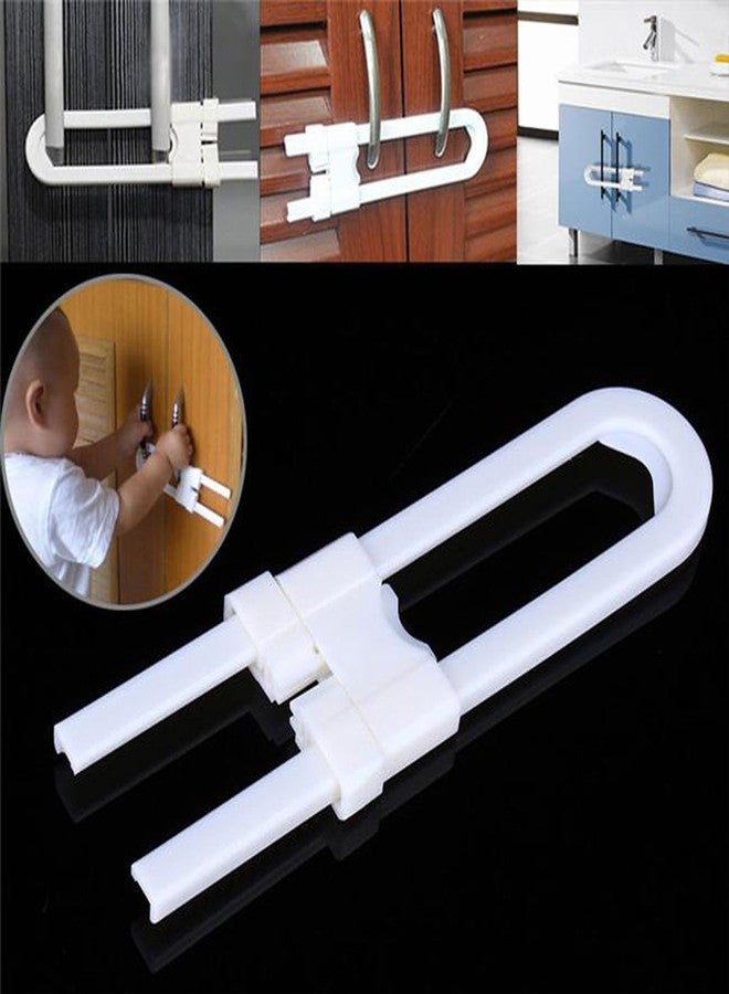 Syga Sliding Child Safety Cabinet Locks, U Shaped Baby Proof Cupboard Kitchen Lock, Childproof Cabinet Latch Kid Safety for Knobs and Handles Home Furniture Door (Pack of 4) - Image 5