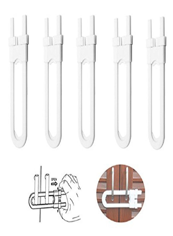Syga Sliding Child Safety Cabinet Locks, U Shaped Baby Proof Cupboard Kitchen Lock, Childproof Cabinet Latch Kid Safety for Knobs and Handles Home Furniture Door (Pack of 4) - Image 2