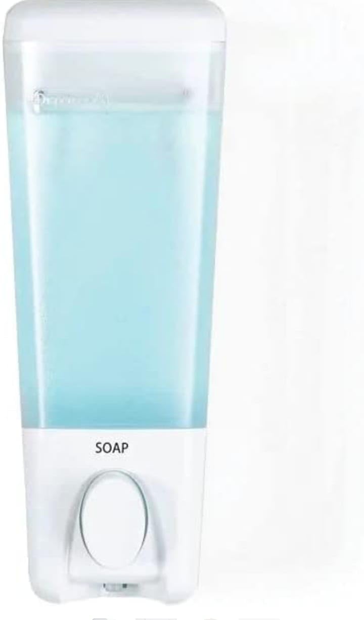 NISHWARE LE Soap Dispenser LE-22WH Wall Mounted Glossy White Bathroom Soap Dispenser Heavy Duty Abs Plastic Suitable for Soap/Shampoo/Conditioner - Image 1
