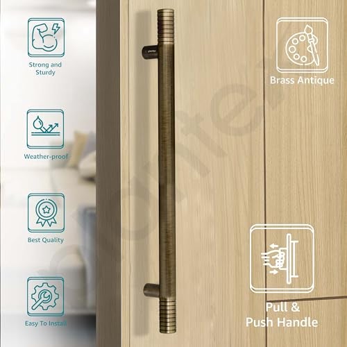 Plantex Heavy Duty Handle for Door/24 inch Main Door Handle/Door Pull-Push Handle/3 Years Warranty Pack of 1 (Brass Antique) - Image 2