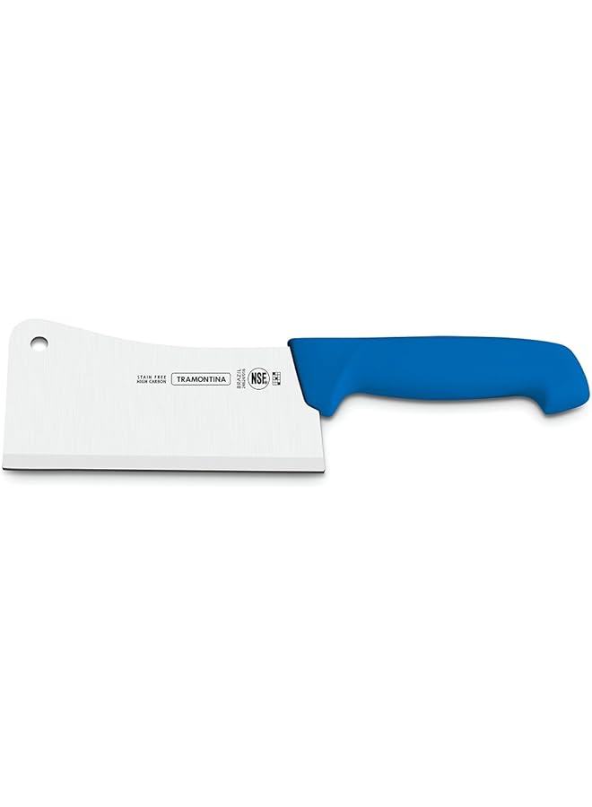 TRAMONTINA Professional Master 6 Inches Cleaver Knife With Stainless Steel Blade And Blue Polypropylene Handle With Antimicrobial Protection - Image 1