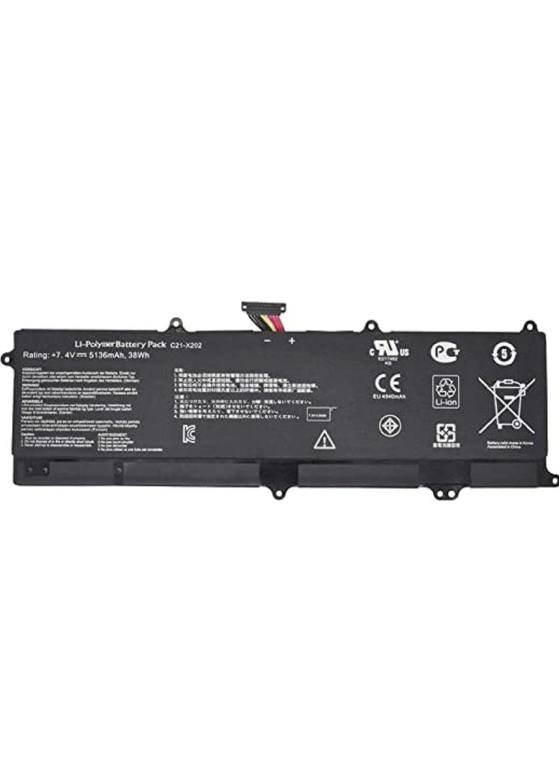 WeightX - Lapmart C21-X202 Battery for Asus Vivobook S200 S200E X201 X201E X202 X202E Q200 Q200E C21x202 Series Laptop 7.4V 5136mAh/38Wh - Image 1