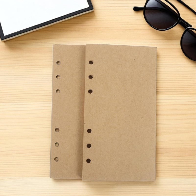 TIDTALEO 160pcs A6 Blank Kraft Paper Planner Refill, 6-hole Loose-leaf Binder Filler Paper for Journals, Notebooks, and Personal Organizers - Image 5