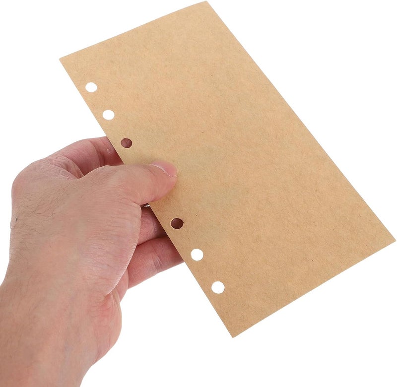 TIDTALEO 160pcs A6 Blank Kraft Paper Planner Refill, 6-hole Loose-leaf Binder Filler Paper for Journals, Notebooks, and Personal Organizers - Image 4