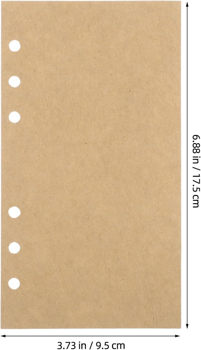 TIDTALEO 160pcs A6 Blank Kraft Paper Planner Refill, 6-hole Loose-leaf Binder Filler Paper for Journals, Notebooks, and Personal Organizers - Image 2