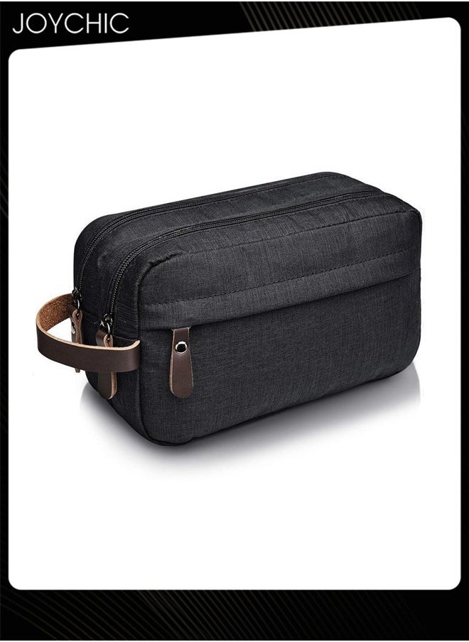Joychic - Large Capacity Oxford Toiletry Bag Outdoor Travel Waterproof Storage Bag Portable Organizer Wet and Dry Separation for Women and Men Black - Image 1
