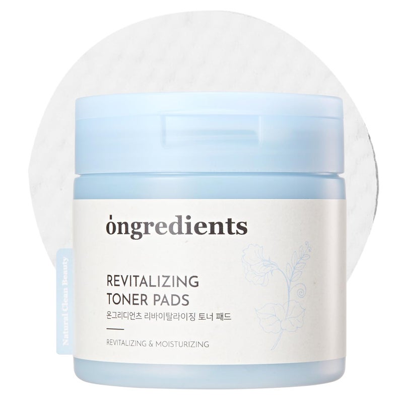 ONGREDIENTS Ongredients Butterfly Pea Flower Tea Toner Pad with 60 pads Exfoliating Toner Pads for Sensitive Skin Dual Pad Sheets for Toning  Exfoliating Korean Skincare The Blue Toner Pads