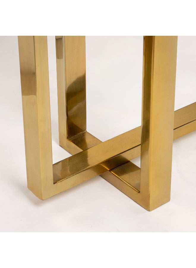 Generic Stainless Steel Console With Marble Top Gold 120*38*80 Cm - Image 4