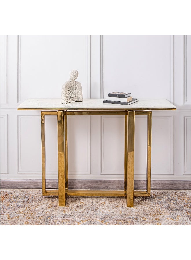 Generic Stainless Steel Console With Marble Top Gold 120*38*80 Cm - Image 1