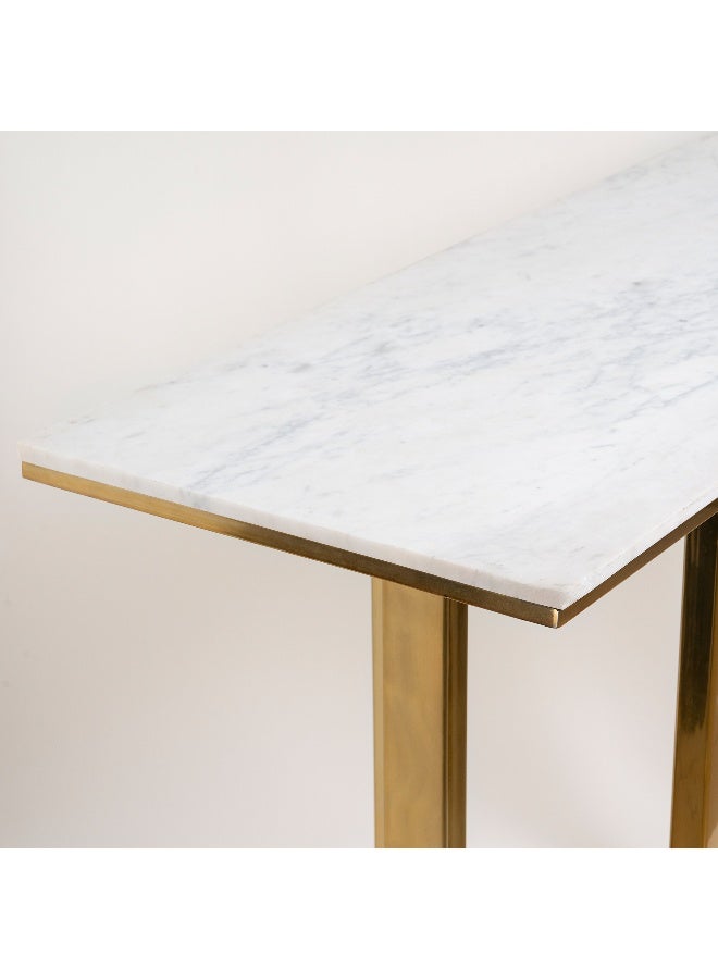 Generic Stainless Steel Console With Marble Top Gold 120*38*80 Cm - Image 3
