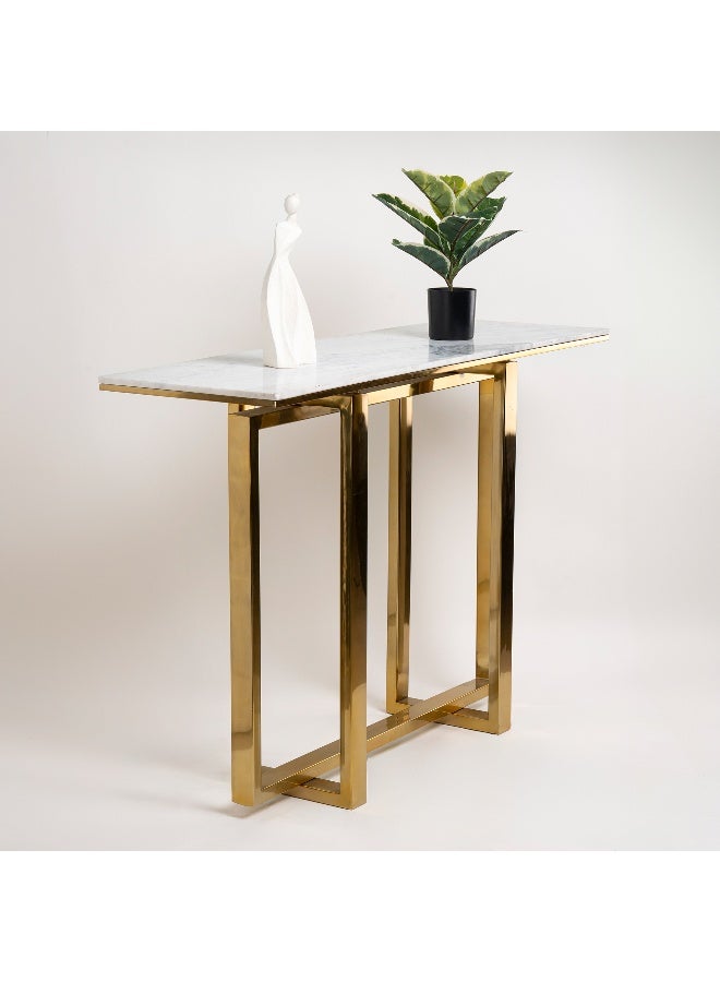 Generic Stainless Steel Console With Marble Top Gold 120*38*80 Cm - Image 5