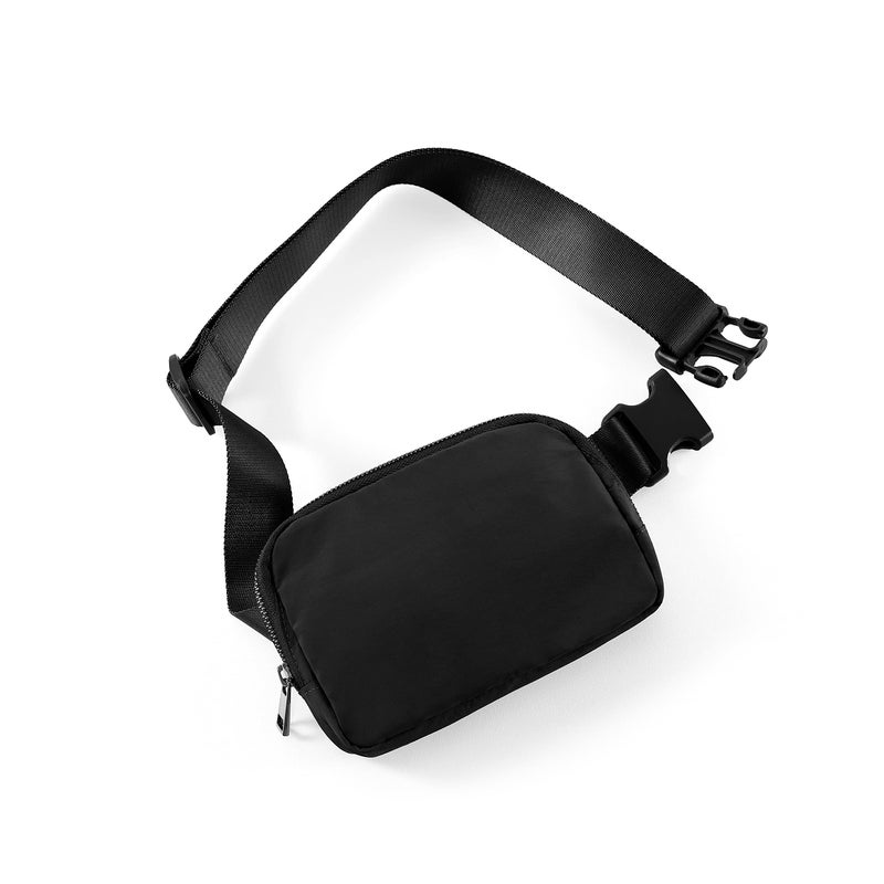 ODODOS Unisex Mini Belt Bag with Adjustable Strap Small Fanny Pack for Workout Running Traveling Hiking, Black - Image 1