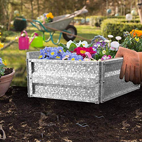 Pure Garden Galvanized Raised Garden Bed - 21" L x 9.75" W x 5.5" H Raised Garden Beds Outdoor Hexagonal Planter Box Kit for Flowers, Vegetables, Fruits or Herbs - Raised Bed Garden Planters by Pure Garden - Image 3
