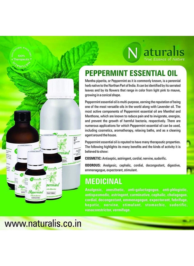 Naturalis Naturalis Essence Of Nature Peppermint Essential Oil Undiluted Pure And Natural Therapeutic Grade For Steaming, Hair, Skin, Face & Diffuser - (30 Ml) - Pack Of 4  - Image 4