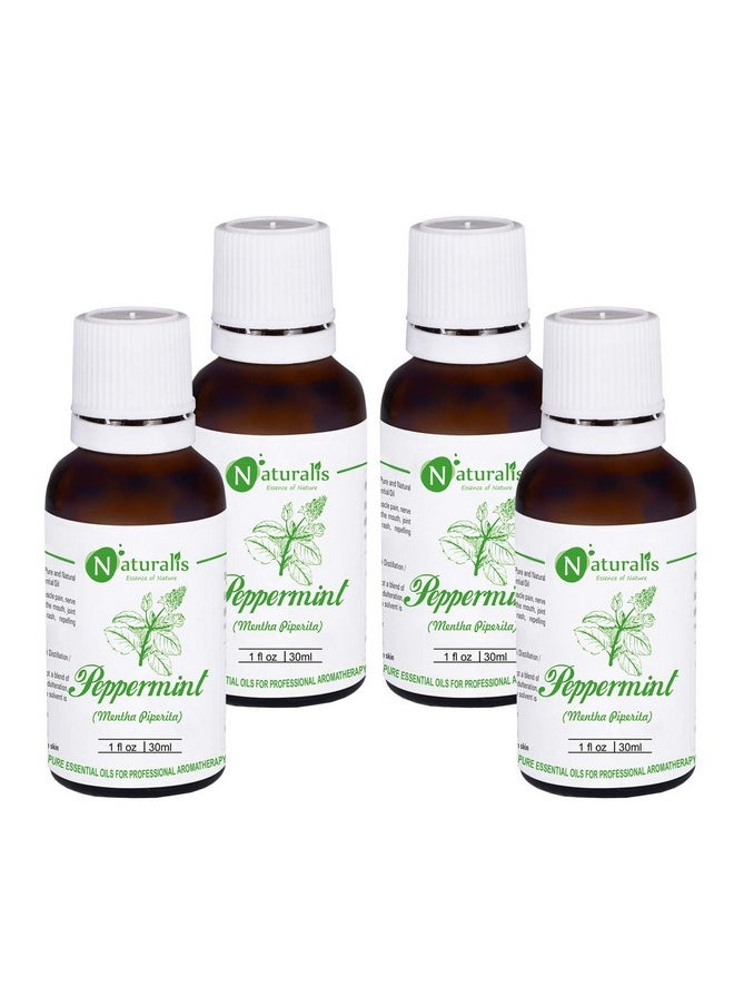 Naturalis Naturalis Essence Of Nature Peppermint Essential Oil Undiluted Pure And Natural Therapeutic Grade For Steaming, Hair, Skin, Face & Diffuser - (30 Ml) - Pack Of 4  - Image 1