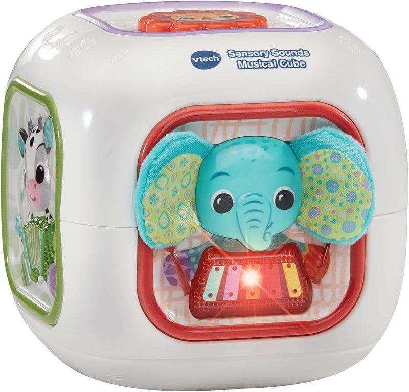 vtech Baby Sensory Sounds Musical Cube – Interactive Baby Toy with Nursery Rhymes, Classical Tunes & Textured Manipulatives | Teaches Animals & Instruments | For Ages 3–18 Months+ - Image 1