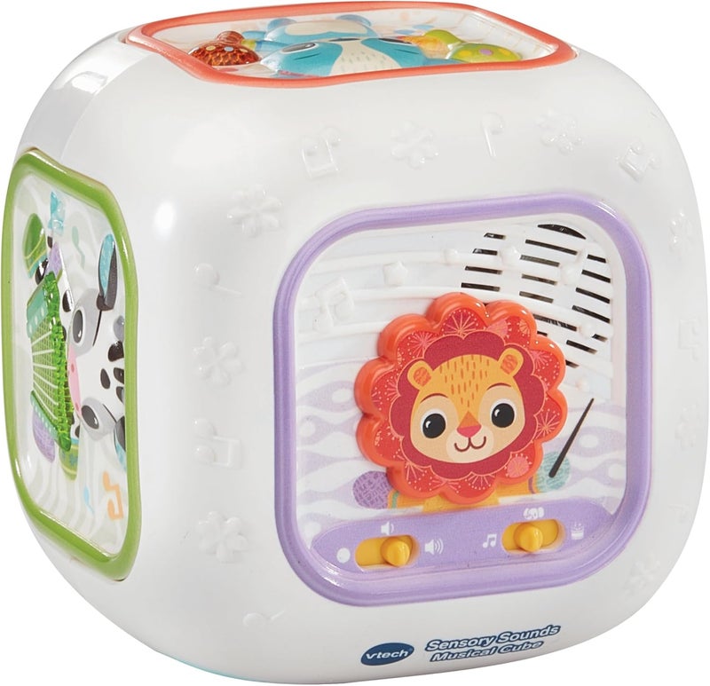 vtech Baby Sensory Sounds Musical Cube – Interactive Baby Toy with Nursery Rhymes, Classical Tunes & Textured Manipulatives | Teaches Animals & Instruments | For Ages 3–18 Months+ - Image 2