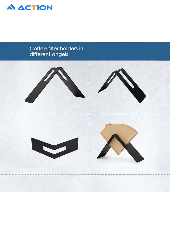 ACTION Coffee Filter Holder, Stainless Steel Coffee Paper Storage Container, Dispenser Rack Shelf For Square Cone-Shaped And Flat-Bottomed Pour Over Paper Filters - Image 4