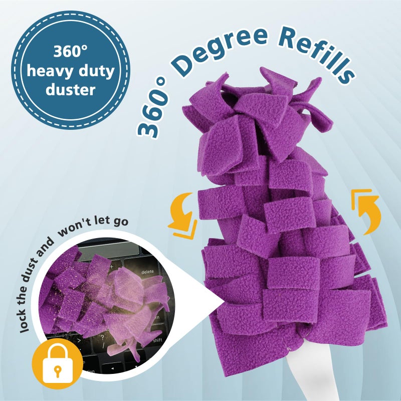WILERDA 360Â° Fleece Duster Refills for Swiffer, Washable Refills Reusable Duster Refills Heavy Duty Compatible with Swiffer Hand Duster, Wet and Dry Dual Use Reusable Duster Heads (6 Pack) - Image 3