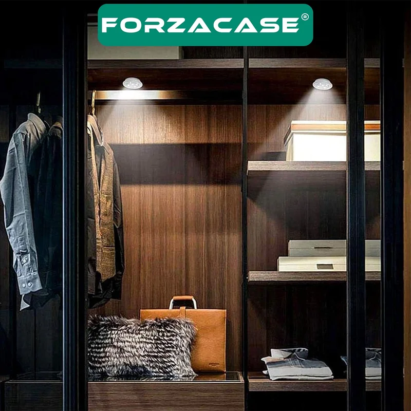 Forzacase 3 LED Spotlights with Remote Control Wireless Battery Operated Searchlight Cabinet Light Kitchen Shelf Light - FC086