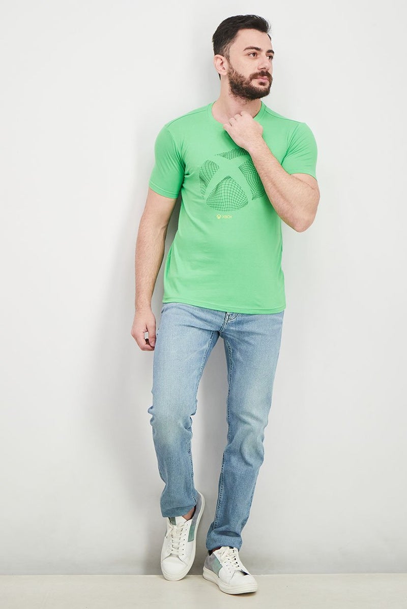 DIFUZED Men Crew Neck Short Sleeve Graphic Tee, Green - Image 3