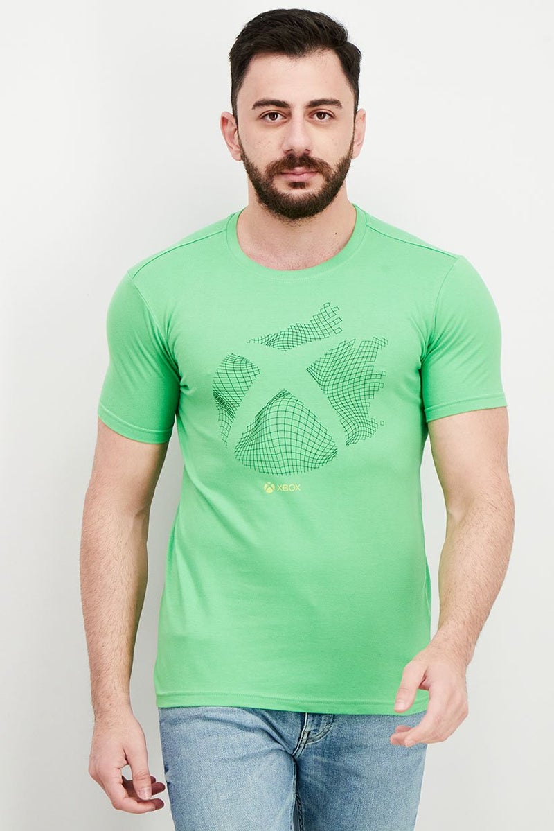 DIFUZED Men Crew Neck Short Sleeve Graphic Tee, Green - Image 1