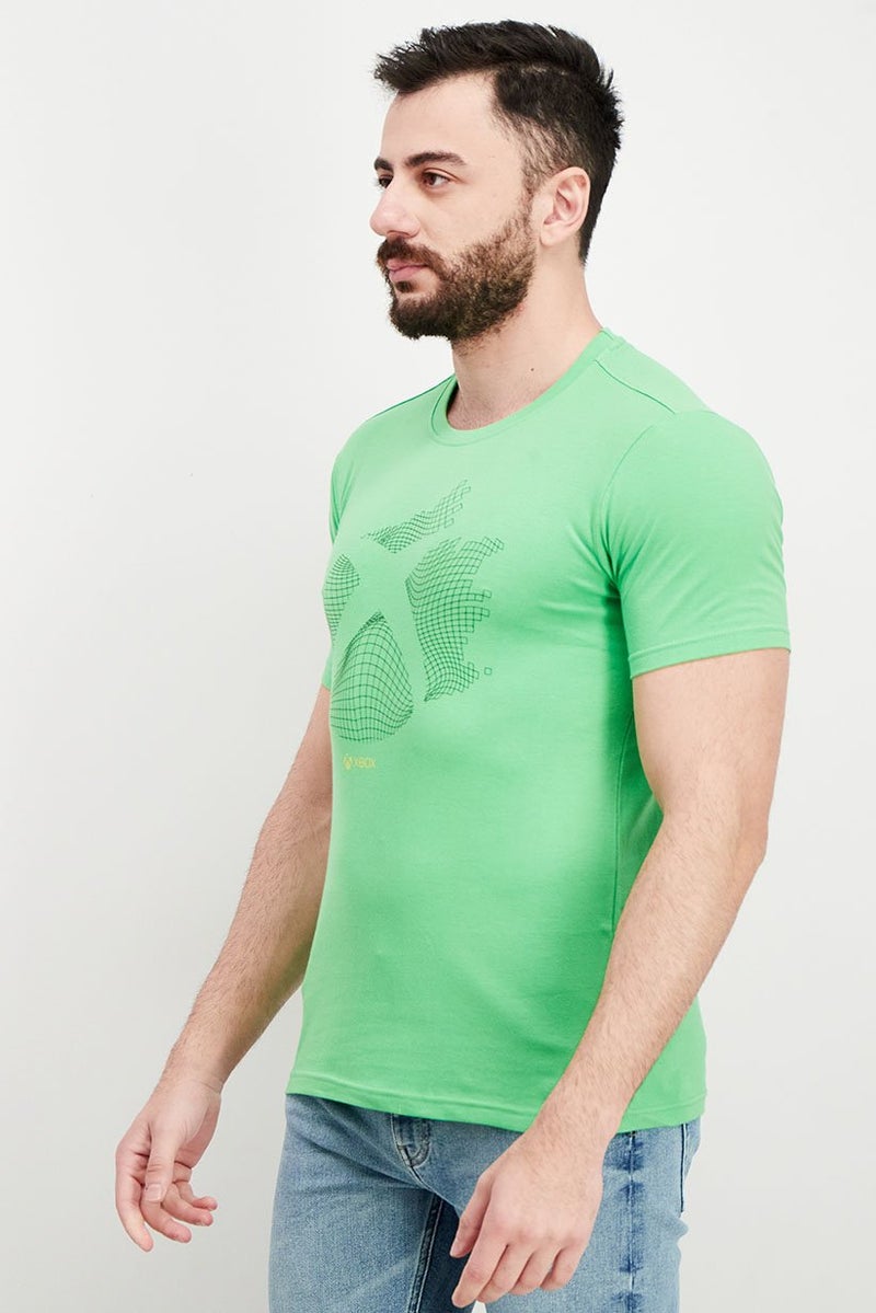 DIFUZED Men Crew Neck Short Sleeve Graphic Tee, Green - Image 4