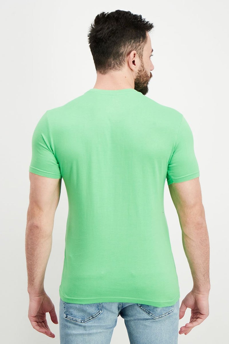 DIFUZED Men Crew Neck Short Sleeve Graphic Tee, Green - Image 2