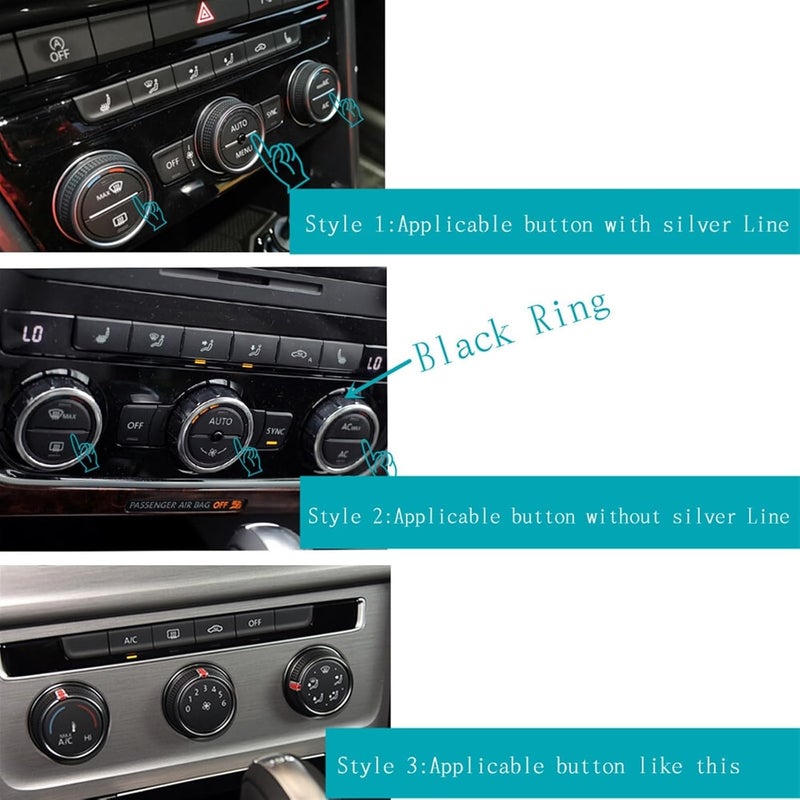 QASULER A/C Knob Trim Ring Cover for VW Models - Image 5