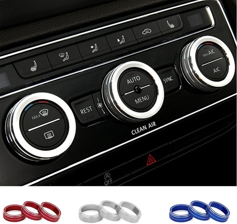 QASULER A/C Knob Trim Ring Cover for VW Models - Image 2