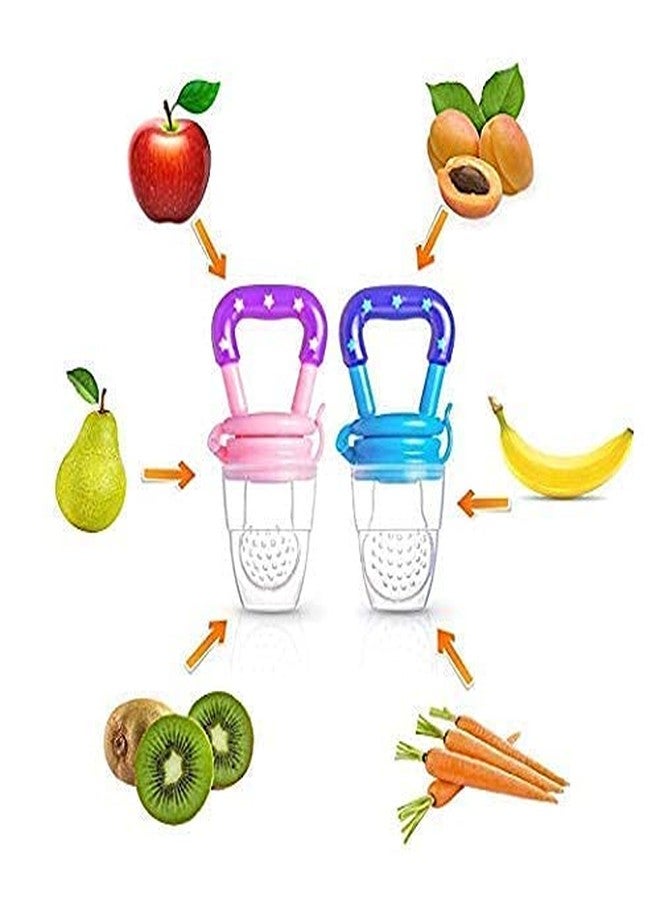 VHOI New Born Baby Silicone Fruit and Juice Feeder with Cover BPA Free Nibbler Teether for Baby Kids Nipple Pacifier for Fruits (Multicolored) (2) - Image 2