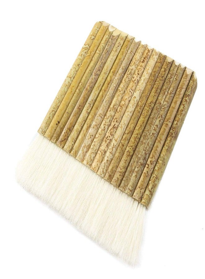 PZRT Sheep Hair Hake Brush, Bamboo Handle Haik Brush for Watercolor, Wash, Ceramic & Pottery Painting, 5.3 x 4.1 Inches - Image 1