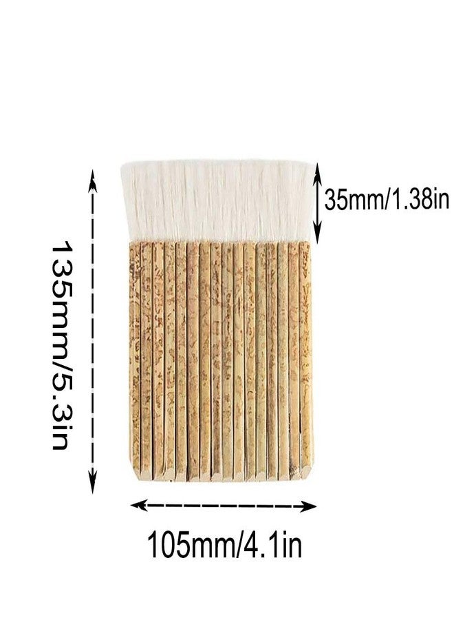 PZRT Sheep Hair Hake Brush, Bamboo Handle Haik Brush for Watercolor, Wash, Ceramic & Pottery Painting, 5.3 x 4.1 Inches - Image 2