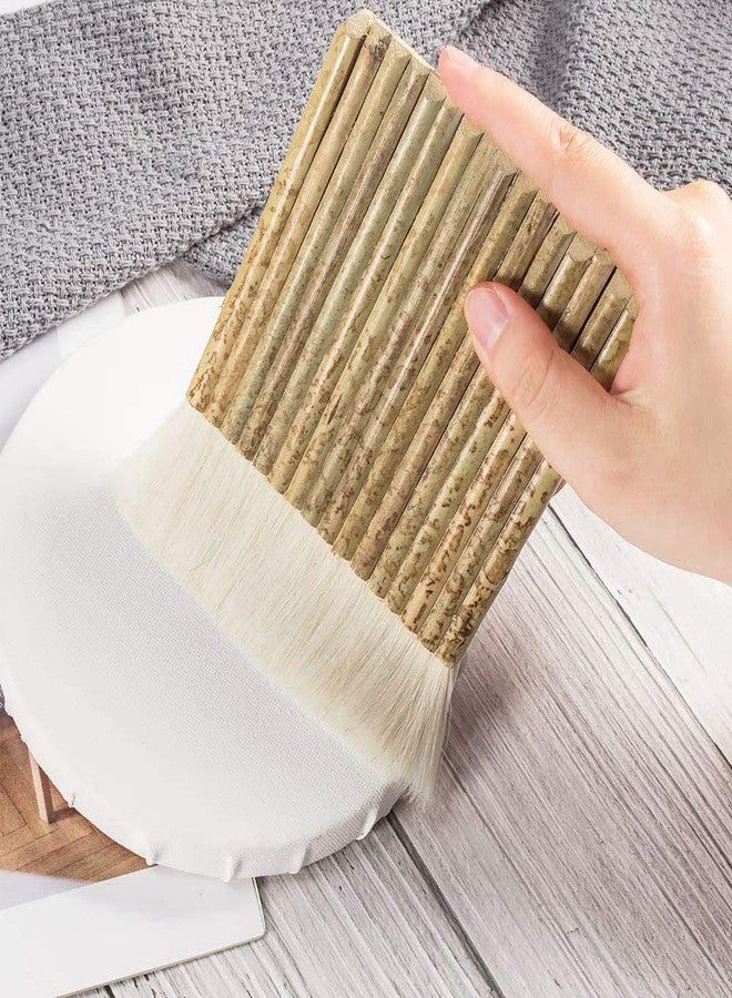 PZRT Sheep Hair Hake Brush, Bamboo Handle Haik Brush for Watercolor, Wash, Ceramic & Pottery Painting, 5.3 x 4.1 Inches - Image 5