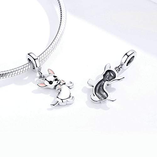 LAMOONY Chihuahua Dog Charm 925 Sterling Silver Dinosaur Bead Owl Cat Pendant Animal Dolphin Dangle for Pandora Charm Bracelet (Chihuahua) - Image 3