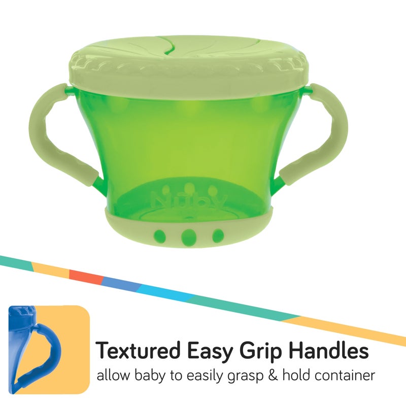 Nuby 2-Pack Snack Keepers, Blue and Green - Image 3