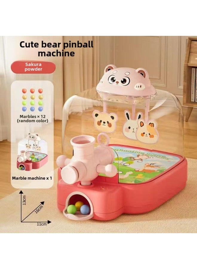Children's Pinball Machine Shooting Game Machine Educational Toys Female Parent-Child Beading Beads 3 To 6 Years Old Boy's Concentration 3-6-Color:Cute Bear Pinball Machine  Mail Order Box  - Image 1