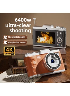 64 Million Pixel HD Digital Camera Student Entry Mini Card Machine Home Shooting Camera-Color:M11 Black-hd Dual Camera+64g Memory Card+card Reader