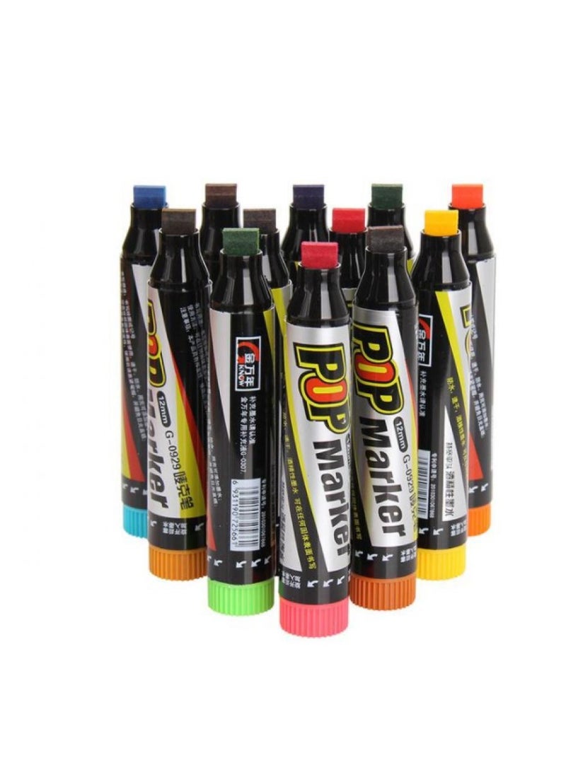 Alissa 6Pcs Jumbo Marker  Felt Tip Colored Waterproof Permanent Ink Neon Glass Markers (20mm)  - Image 1