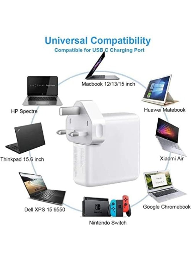Pritzker 96W USB-C Fast Charger Type C Power Adapter with 6.57ft/2m USB-C to C Cable for MacBook Pro/Air, Laptops & Smartphones - Image 3