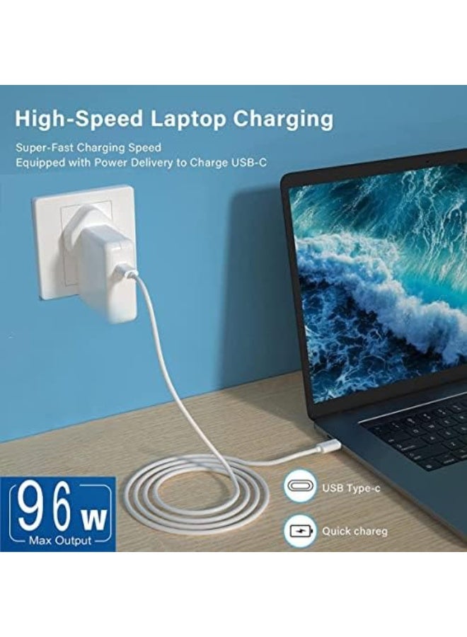 Pritzker 96W USB-C Fast Charger Type C Power Adapter with 6.57ft/2m USB-C to C Cable for MacBook Pro/Air, Laptops & Smartphones - Image 5
