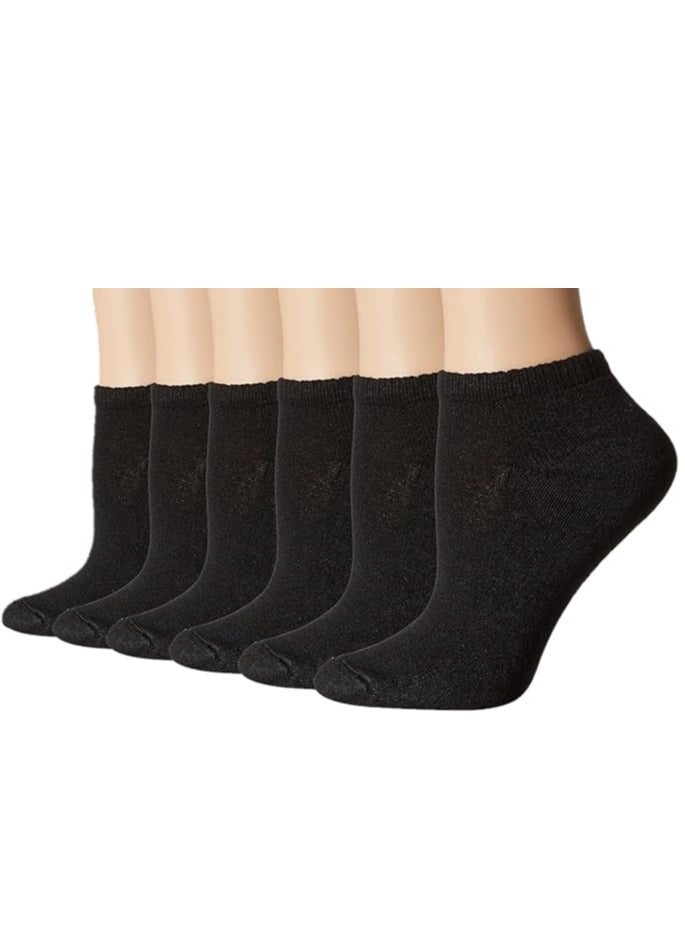 شيزي 6 أزواج من الجوارب الرياضية القصيرة للكاحل - جوارب رياضية من القطن والسباندكس بمقاس واحد - Image 1