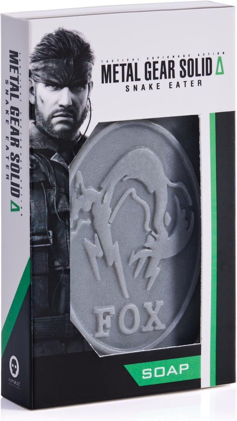 numskull Official Metal Gear Solid Delta: Snake Eater Soap on a Rope – Dog Tag Shaped Gamer Soap with Metal Chain – Tactical Gift for Fans - Image 1