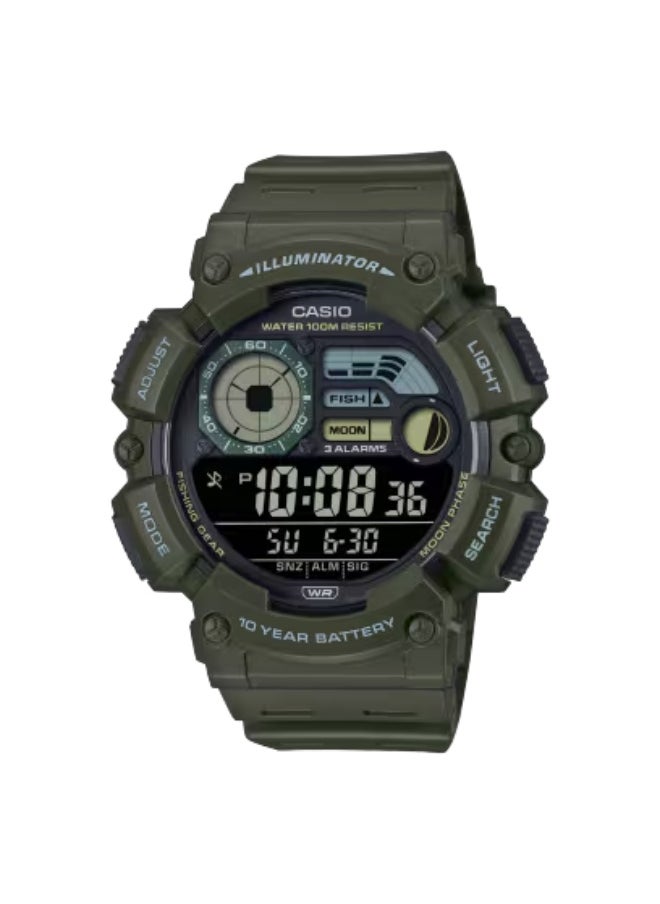 CASIO Men's Resin Digital Watch WS-1500H-3BVDF - 50.1 mm 