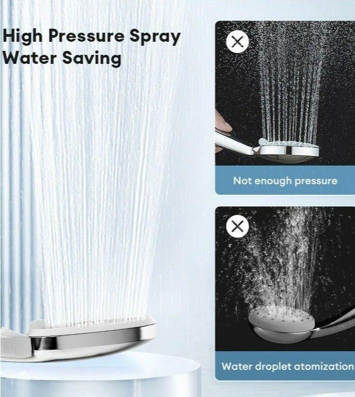 Jomoo High Pressure Shower Head with 3 Spray Modes, Water Saving Shower Head with ON/OFF Pause Switch, Anti-clog Nozzles Handheld Showerhead - Image 4